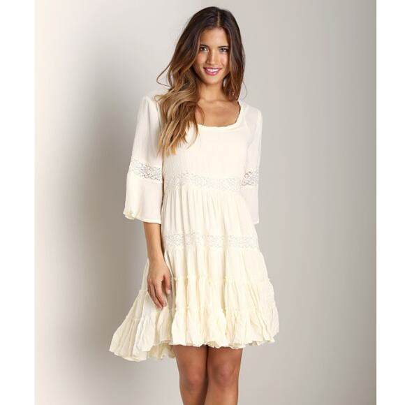 $128 Free People Dream Cloud Dress Ivory Size Medium - Picture 1 of 4
